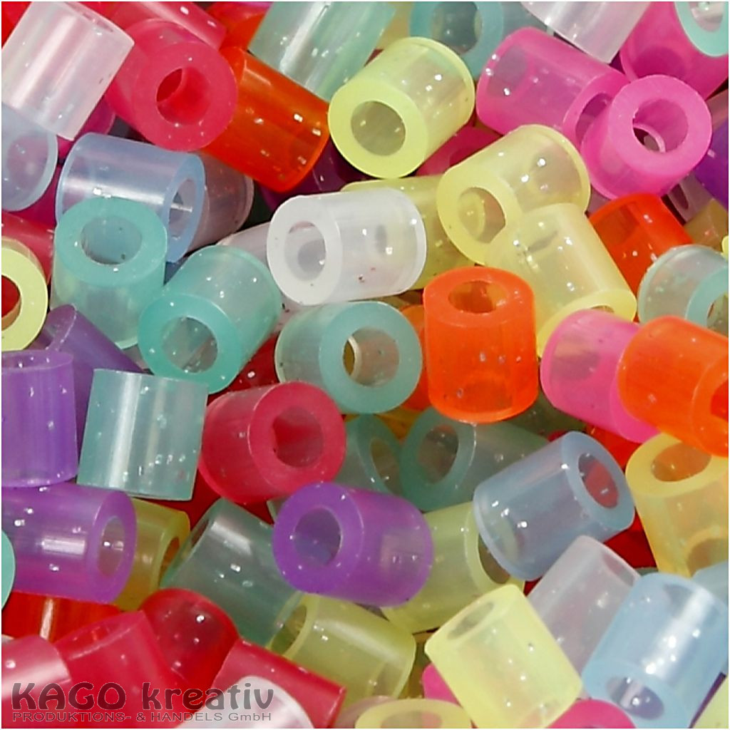 Nabbi - Bügelperlen, Glitter Mix 1.100 Stück, 5x5mm