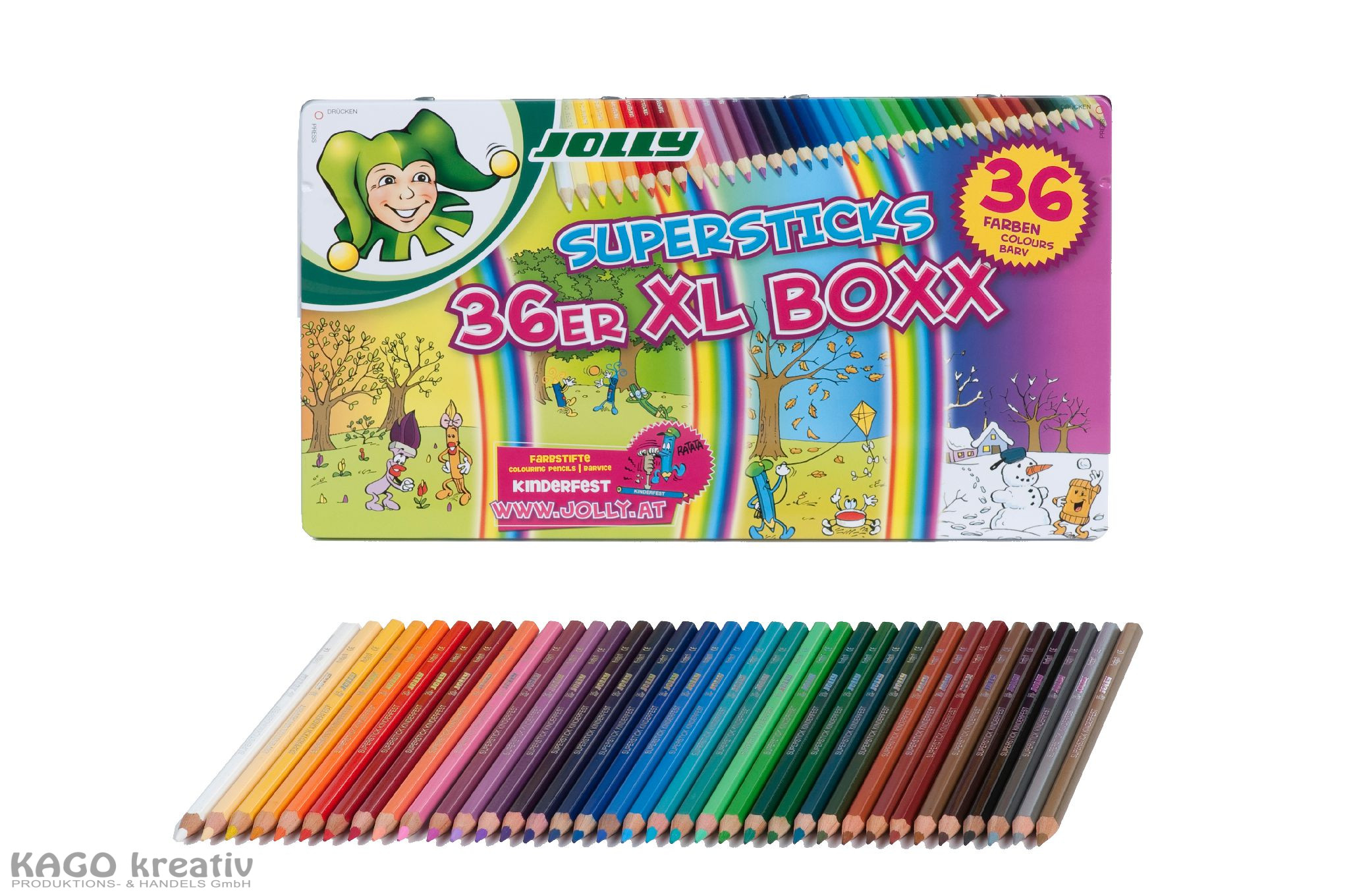 JOLLY Supersticks kinderfest CLASSIC sortiert, 36er 3D Metalletui
