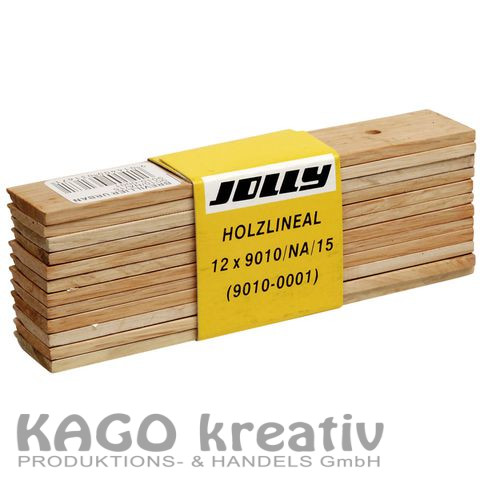 12x Holzlineal, 15 cm