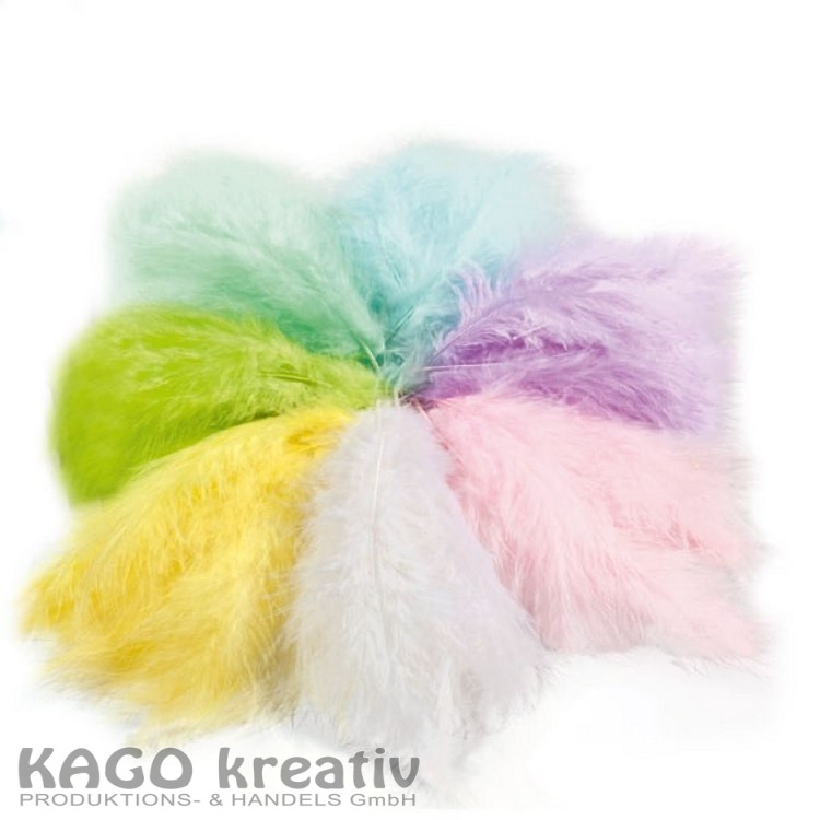 Flauschfedern, Pastell, 100g sortiert