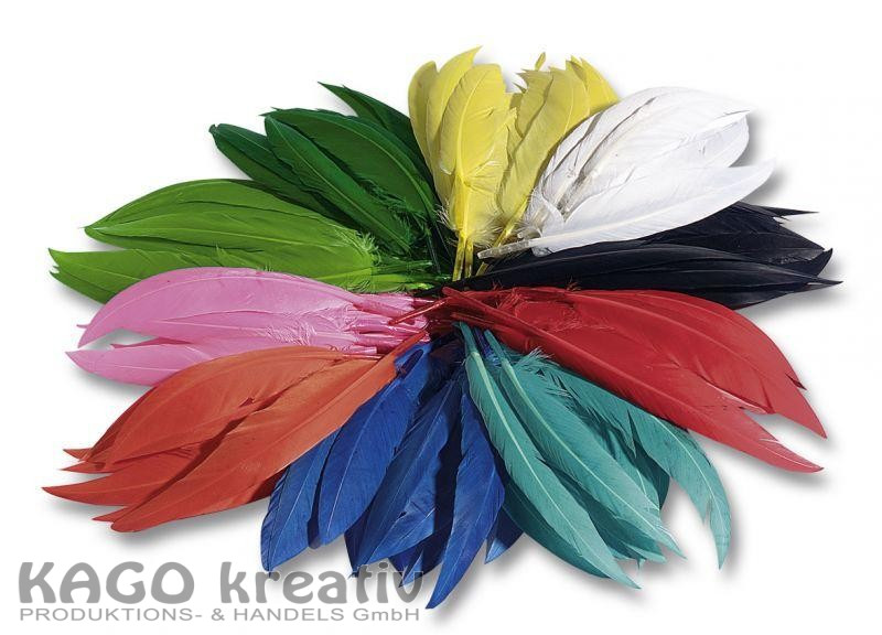Indianerfedern, 100g, farbig sortiert