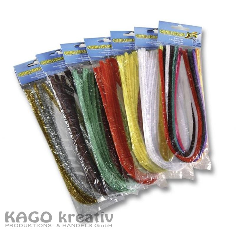 Chenille 50cm 10Stk. Einzelfarben