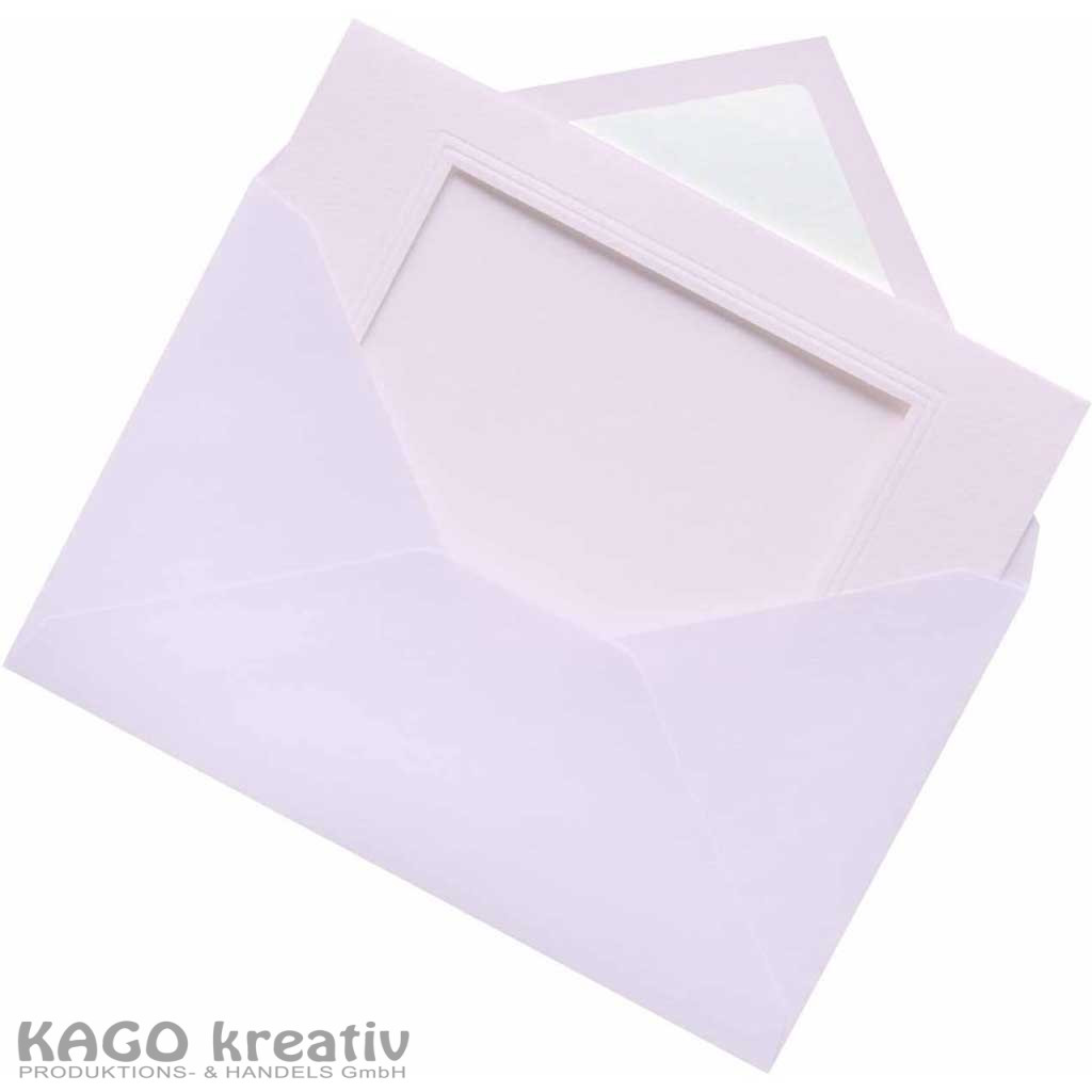Passepartouts genarbt 220g/m², rechteck je 3 Karten+Kuverts, perlweiß