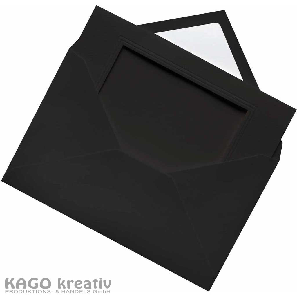 Passepartouts genarbt 220g/m², rechteck je 3 Karten+Kuverts, schwarz