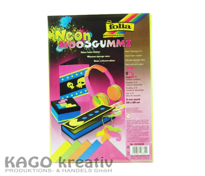 Glitter-Moosgummi Set, Format A4,  selbstklebend 100 Bogen in 10 Farben sortiert