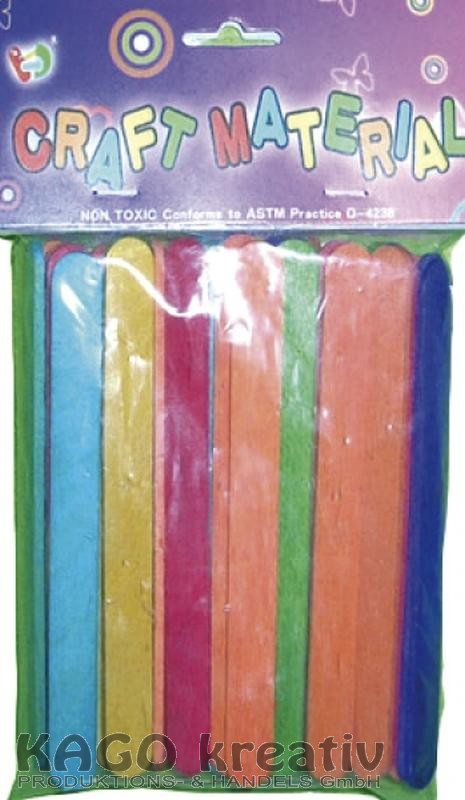 Bastelhölzer bunt, klein Maße:114x10x2mm Inhalt: 50 Stück