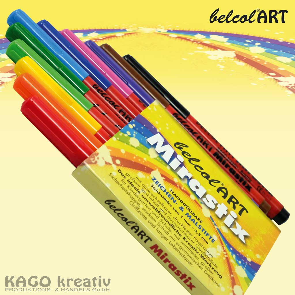 belcolART Mirastix, 12 Stifte pro Farbe in 12 Farben erhältlich, NACHFÜLLBAR