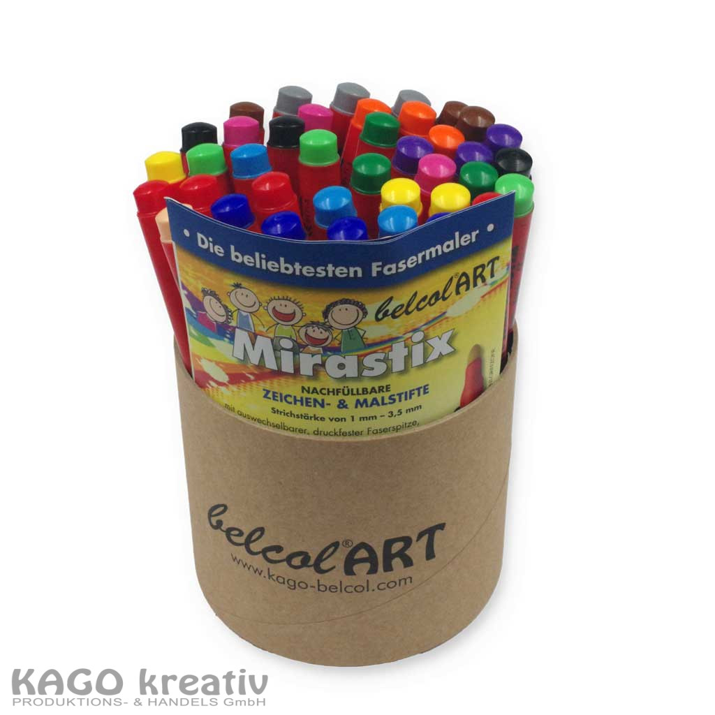 belcolART Mirastix 43 Stifte nachfüllbar in 12 Farben sortiert  in der Runddose