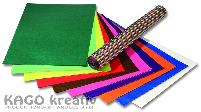 Transparentpapier 42g/m², 50x70cm 100 Bogen, eingerollt, farbig sortiert