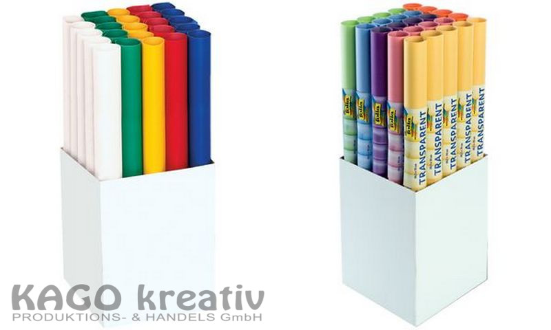 Transparentpapier 115 g/m², unifarben 50,5x70 cm, 5 Rollen, Einzelfarben