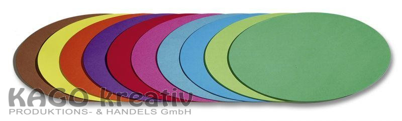 Faltblätter 70g/m², oval 12,5x20cm 500 Blatt, farbig sortiert