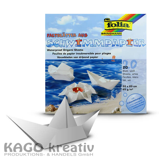 Schwimmpapier 65g/m², 20x20cm 20 Blatt, weiß
