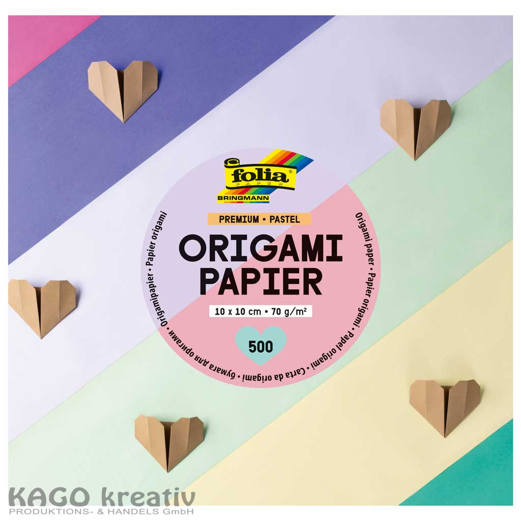 Premium Faltblätter  70 g/m², PASTELL, 10x10cm 500 Blatt, farbig sortiert