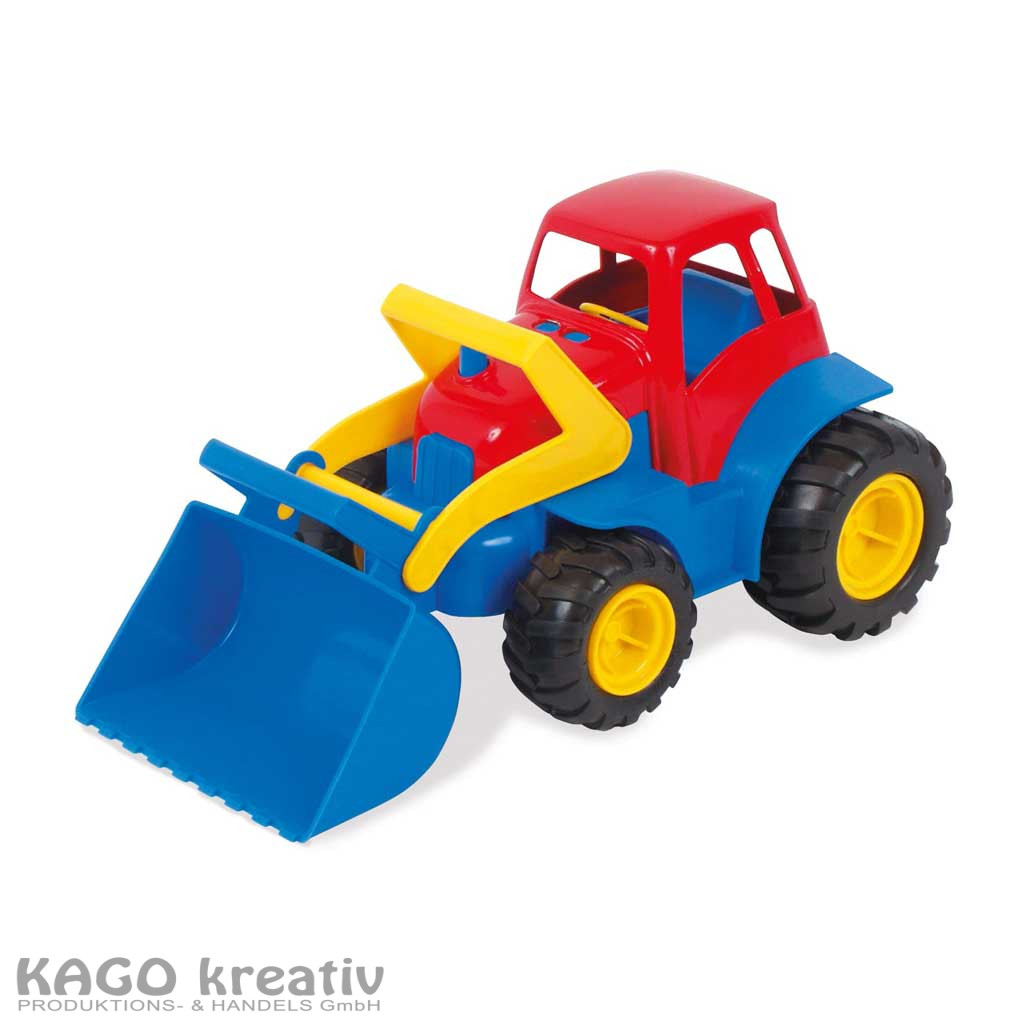 Traktor mit Frontheber Länge 30 cm Gummiräder