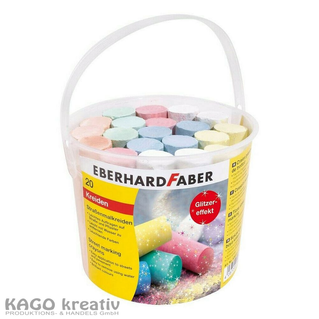 Glitzer-Straßenmalkreide 20er Eimer