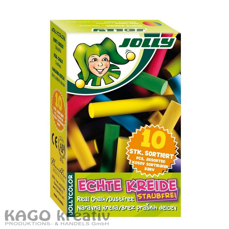 Jollycolor Tafelkreide farbig sortiert, 10 Stück