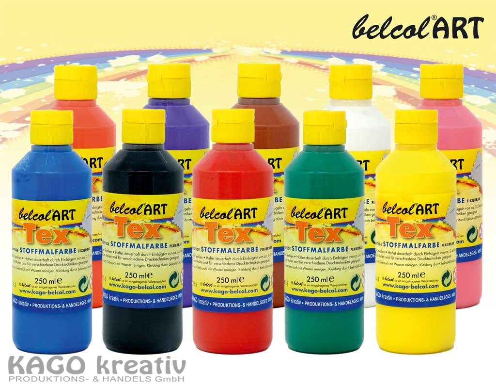 belcolART TEX Stoffmalfarbe 250ml, in 13 Farben lieferbar