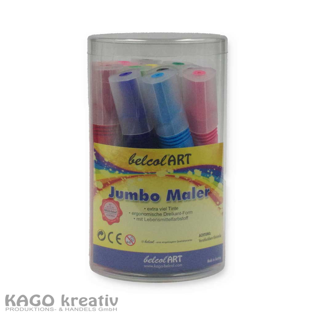 belcolART 3-kant Fasermaler 12 Farben in der Runddose Made in Austria