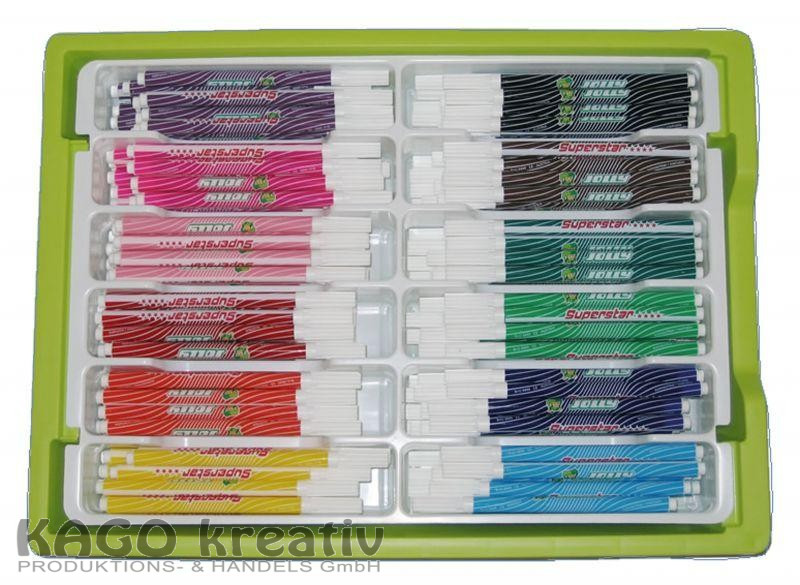 Kindergartenbox Jolly Fasermaler Superstars 180 Stück in 12 Farben