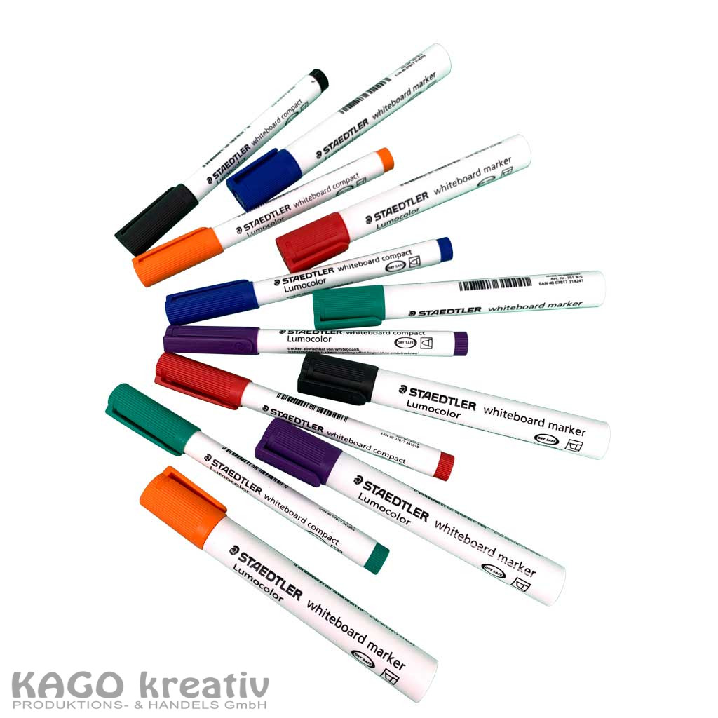 Lumocolor whiteboard pen von Staedtler Box mit 6 sortierten Farben 1-2mm