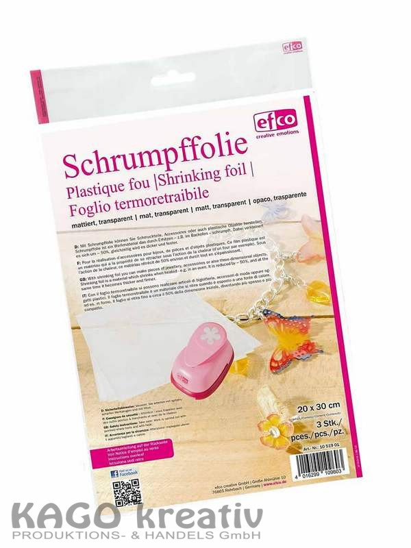 15 x Schrumpffolie Transparent, 20 x 30 cm, mattiert