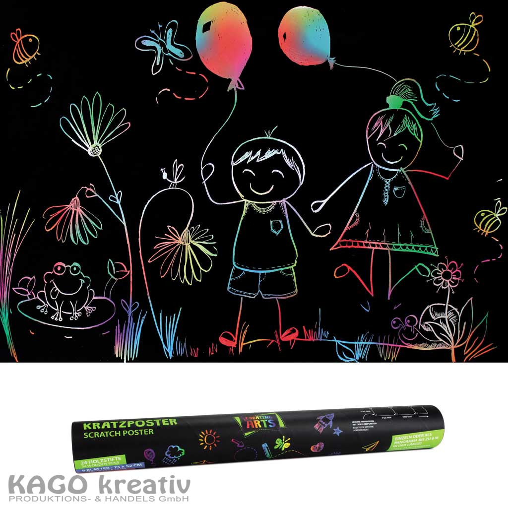 XL Kratzposter  8tlg. Größe 750 × 520 mm