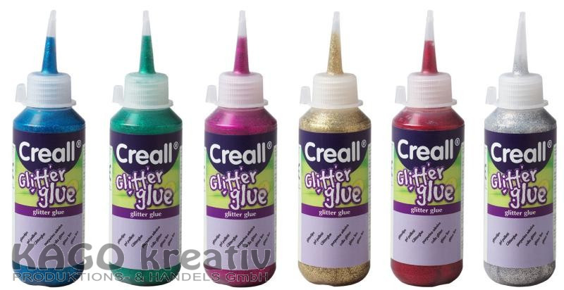 Creall Glitterglue auf Wasserbasis 6x100ml