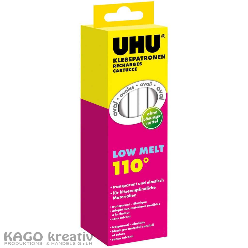 Nachfüllstäbchen für UHU-Klebepistole oval, 15 Stück, Low Melt 110 °C