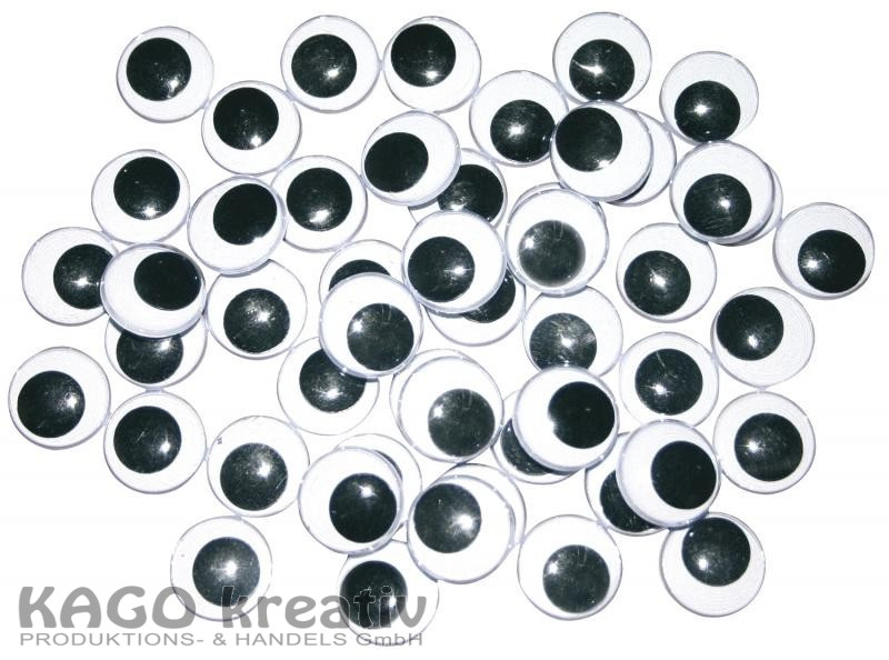 Wackelaugen Ø 18mm, Schwarz/Weiß Inhalt: 50 Stück