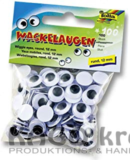 Wackelaugen, 100 Stück, weiß rund 3mm