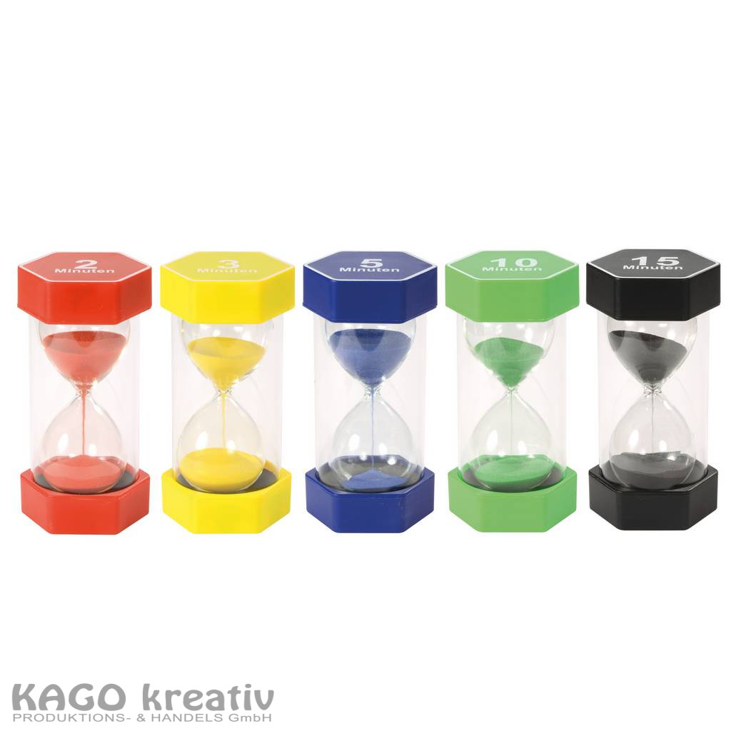 Riesen Sanduhren-Set 2, 3, 5, 10, 15 min