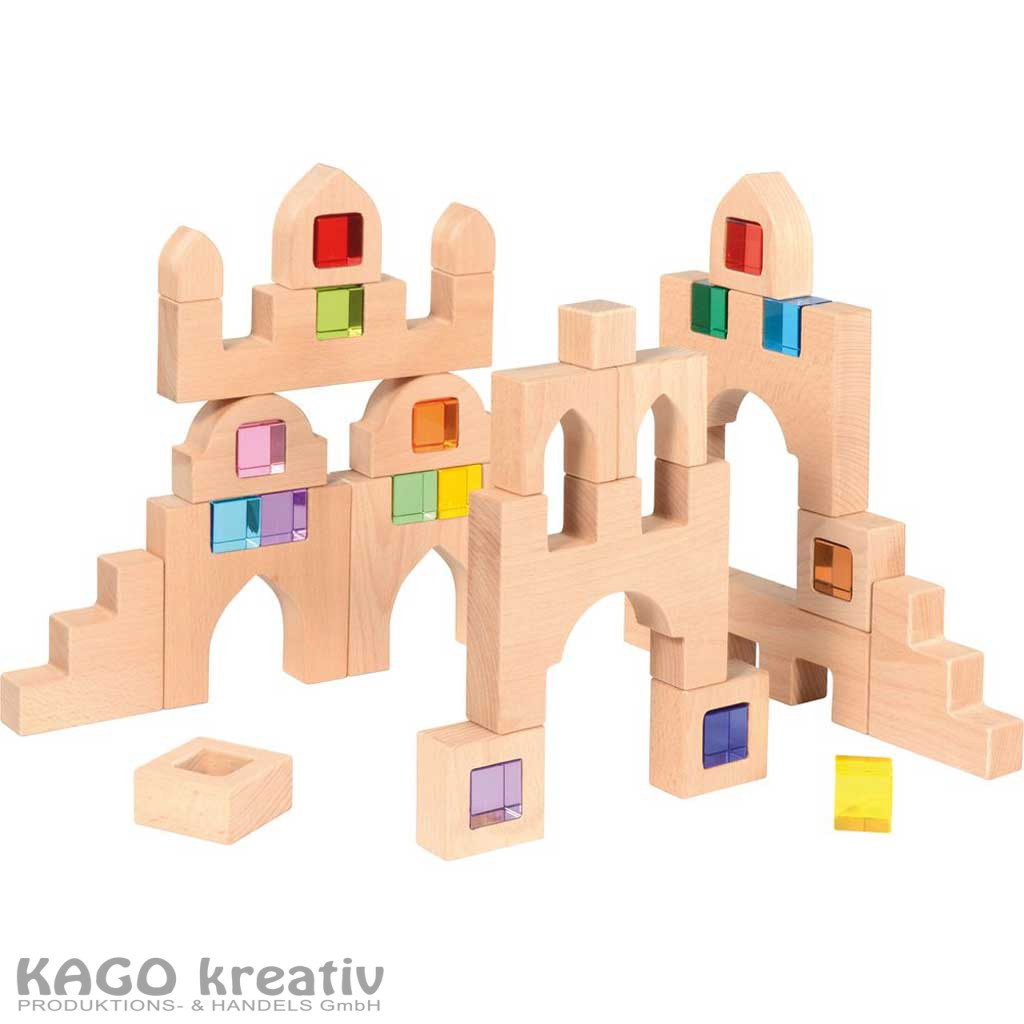 Burg-Bausteine-Set Maße: Kasten: 30 x 32 x 3 cm