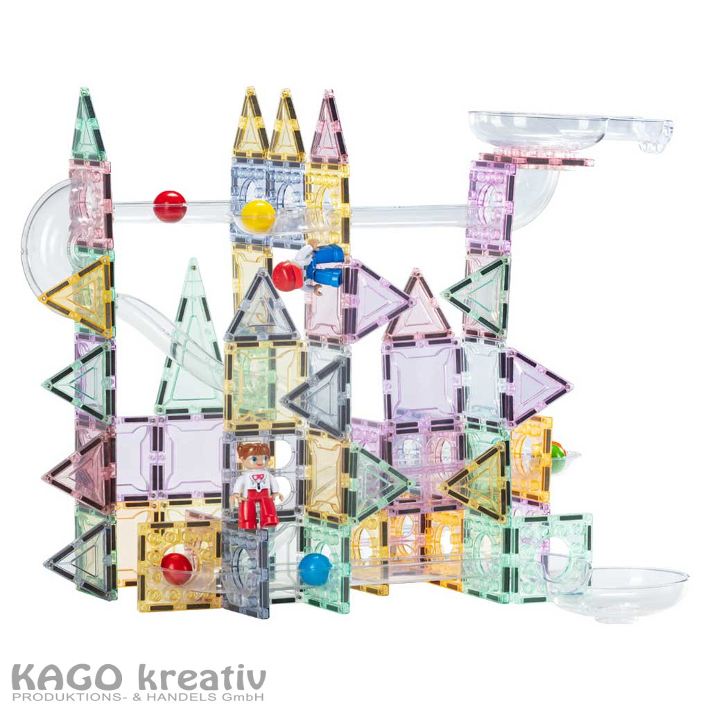 Magnet Kugelbahn Maße: Quadrat mit Noppen: 7,5 x 7,5 x 1,5 cm