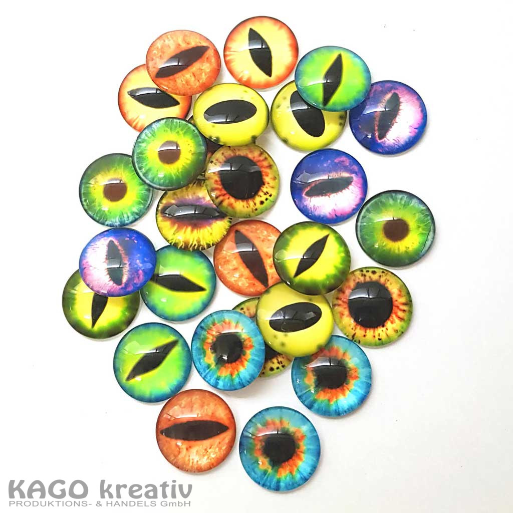 Bunte Drachenaugen 30er Set Maße: Ø 2,5 x 0,5 cm