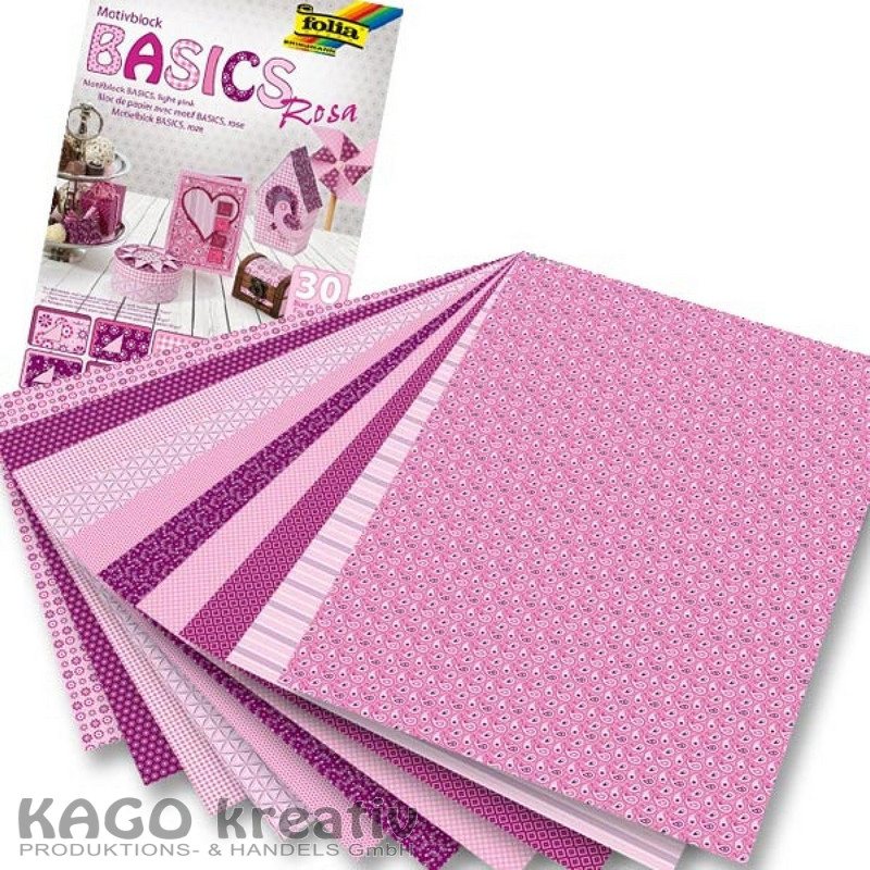 Motivkarton 270g/m², 50x70cm, 10 Bogen BASICS ROSA sortiert
