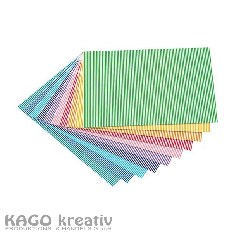 Motivkarton 300g/m², 50x70cm, 10 Bogen Streifen