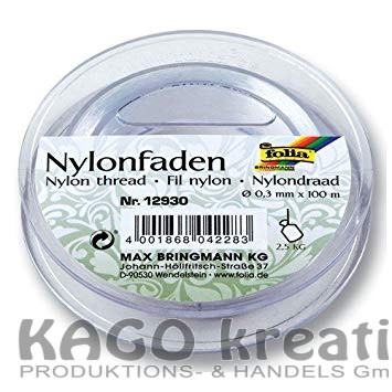 Nylonfaden auf Spule, 0,30mmx100m transparent