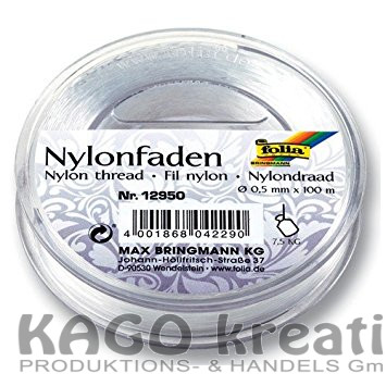Nylonfaden auf Spule, 0,50mmx100m transparent