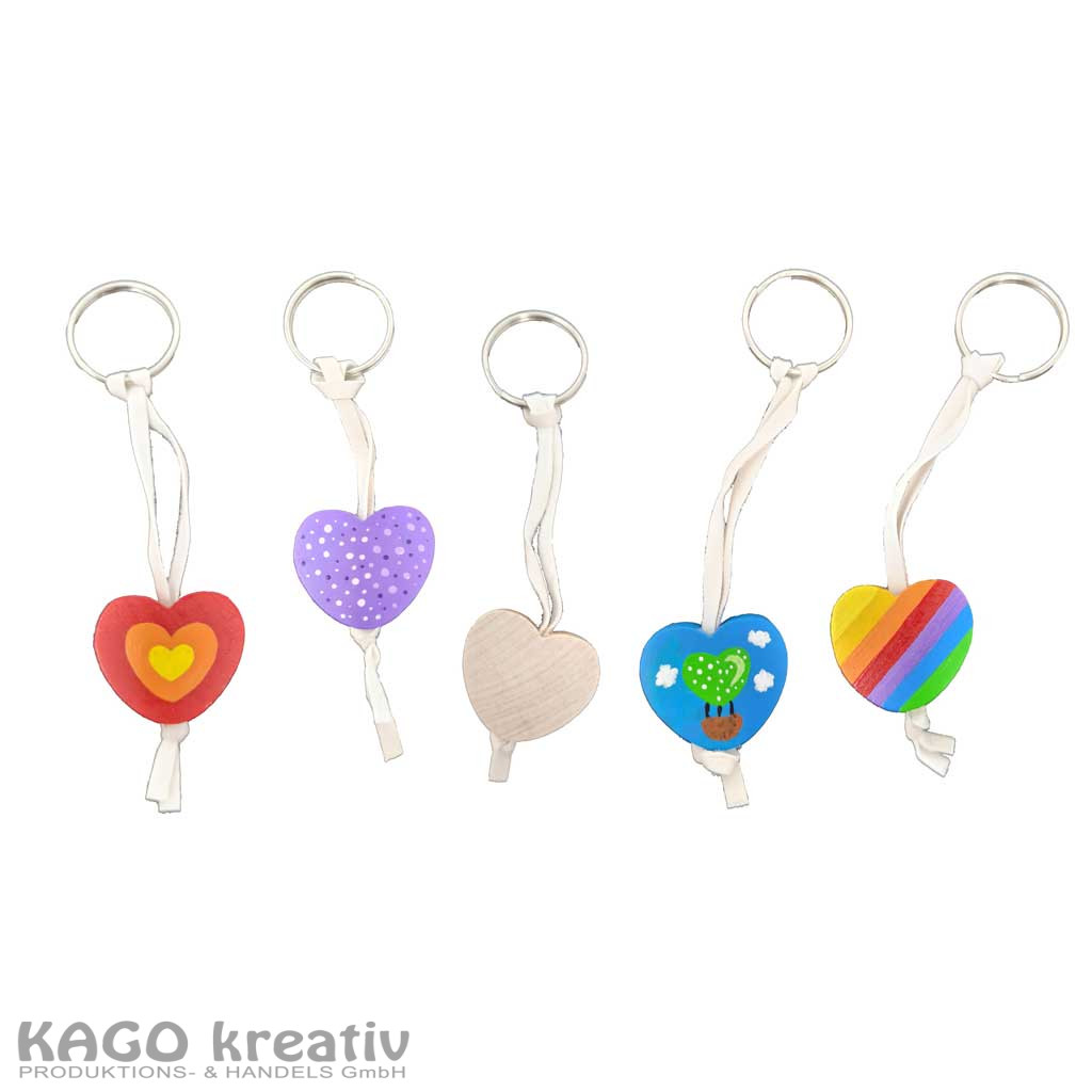 25 teiliges Set - Schlüsselanhänger in Herzenform Maße: 3x2,5cm