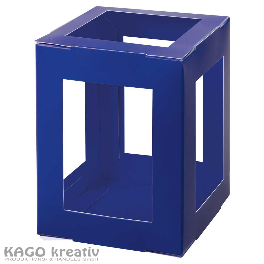 Laternen Rohlinge, 400g/m², 13,5x13,5x18cm zum Stecken, 5 Stück, dunkelblau