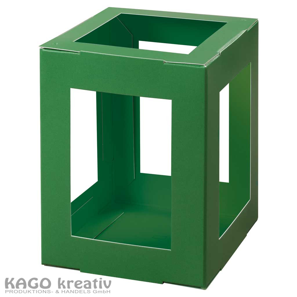 Laternen Rohlinge, 400g/m², 13,5x13,5x18cm zum Stecken, 5 Stück, grün