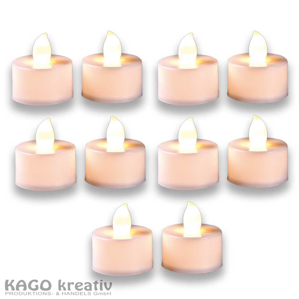 10x LED Teelicht mit Batterie