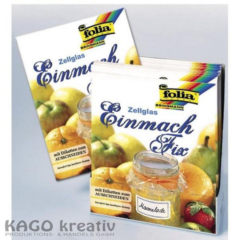Einmachcellophan, 33x60cm, 3 Bogen 4-fbg. Btl.