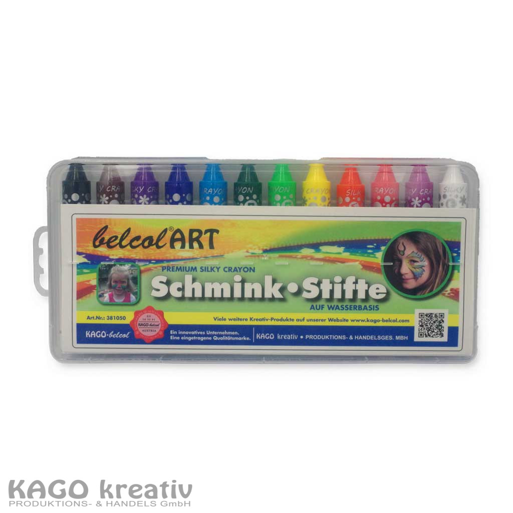 belcolART Schminkstifte / Gelmaler 12 Stück in 12 Farben