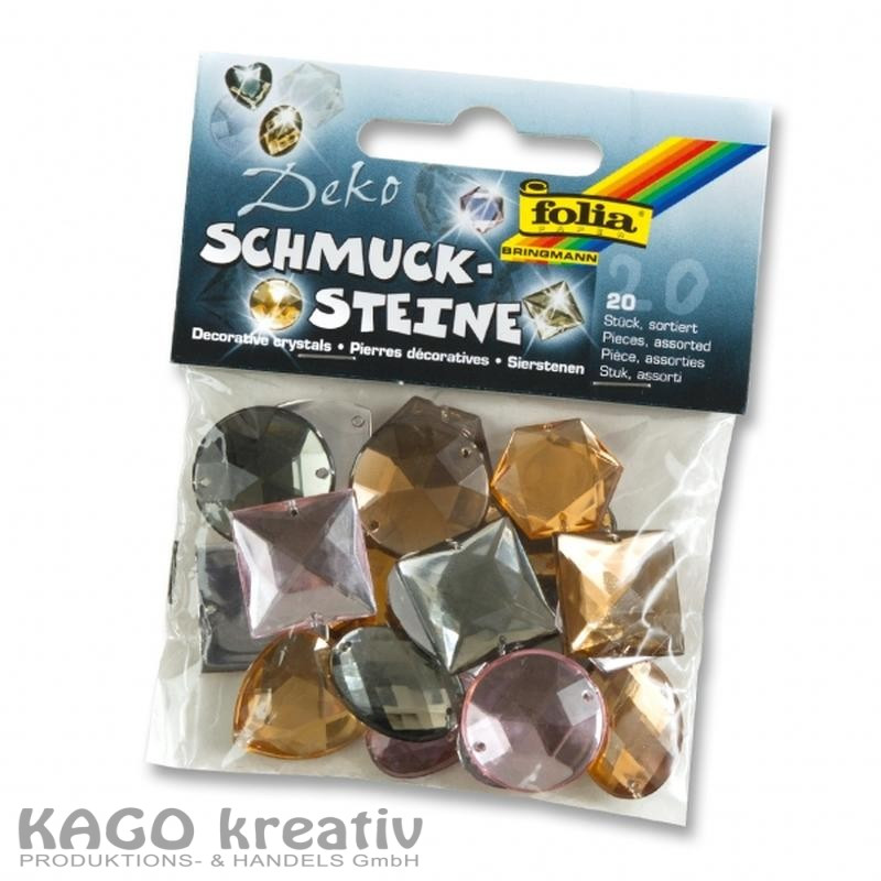 Schmucksteine Maxi - Smoky 20 Stück