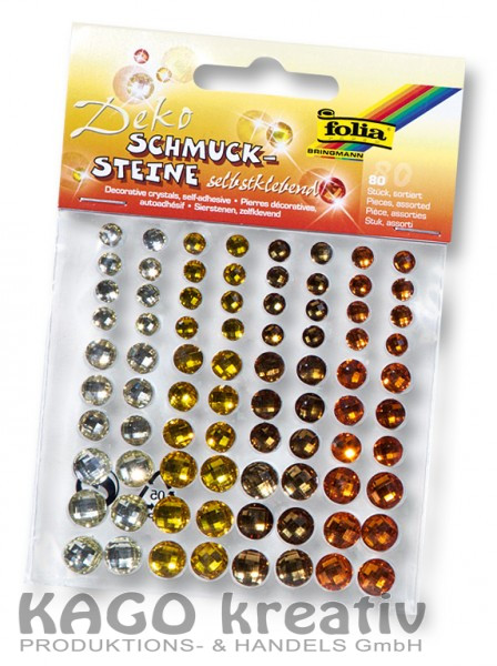 Schmucksteine selbstklebend, 80 Stück Summerheat
