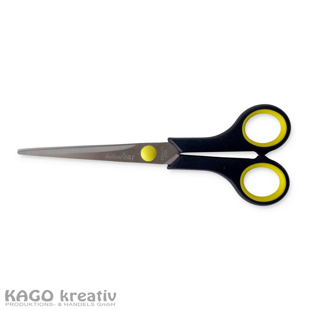 Soft-Grip-Schere 17,4cm, mit abgerundeter Spitze, mit beidseitigem Schliff, Klinge 7,5cm