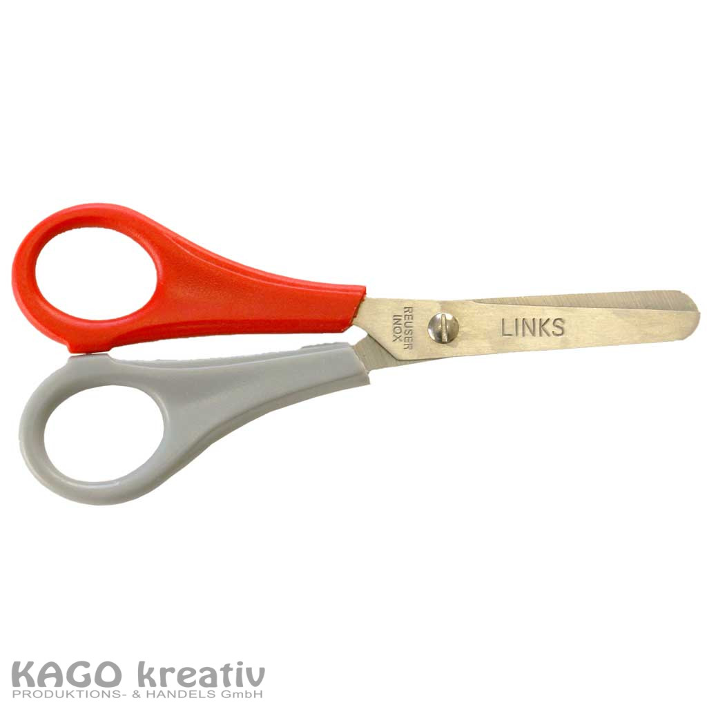 Kinderbastelschere 13 cm Linkshänder rund mit Skala