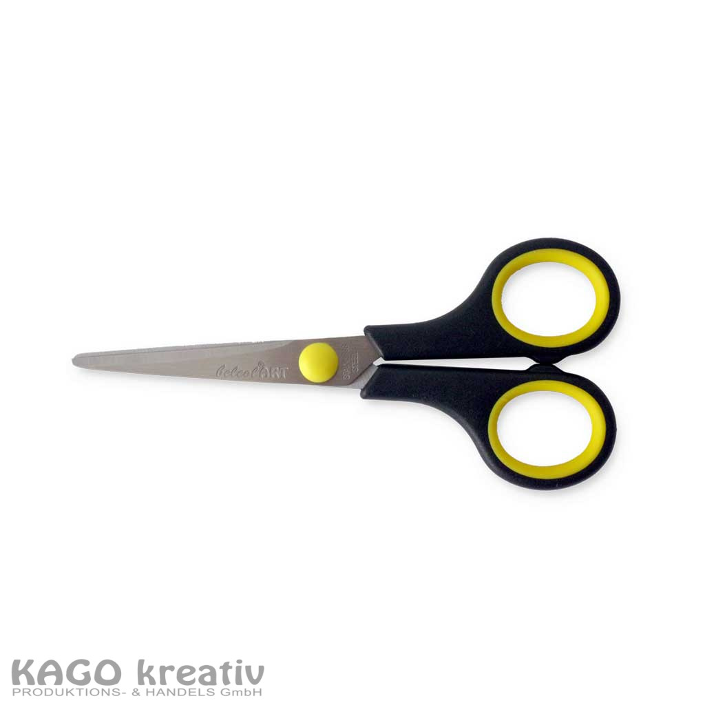 Soft-Grip-Schere 14cm, mit abgerundeter Spitze, mit beidseitigem Schliff, Klinge 5,5cm