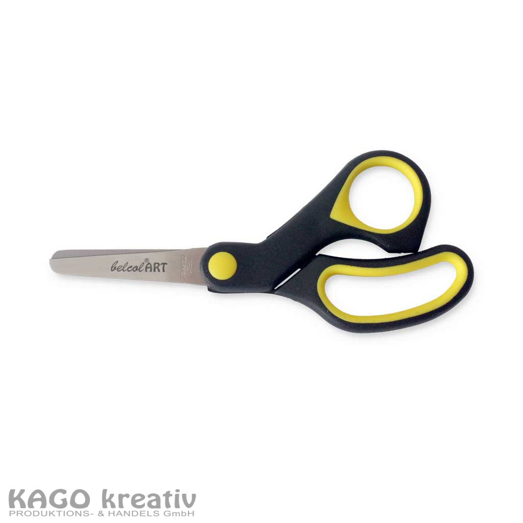 Bastelschere 13,5cm rund mit Softgrip, Klinge 5cm aus rostfreiem Edelstahl, beidseitiger Schliff